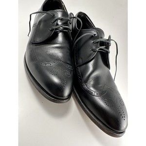 Vintage French Shriner mens Black Leather Wingtip 7.5